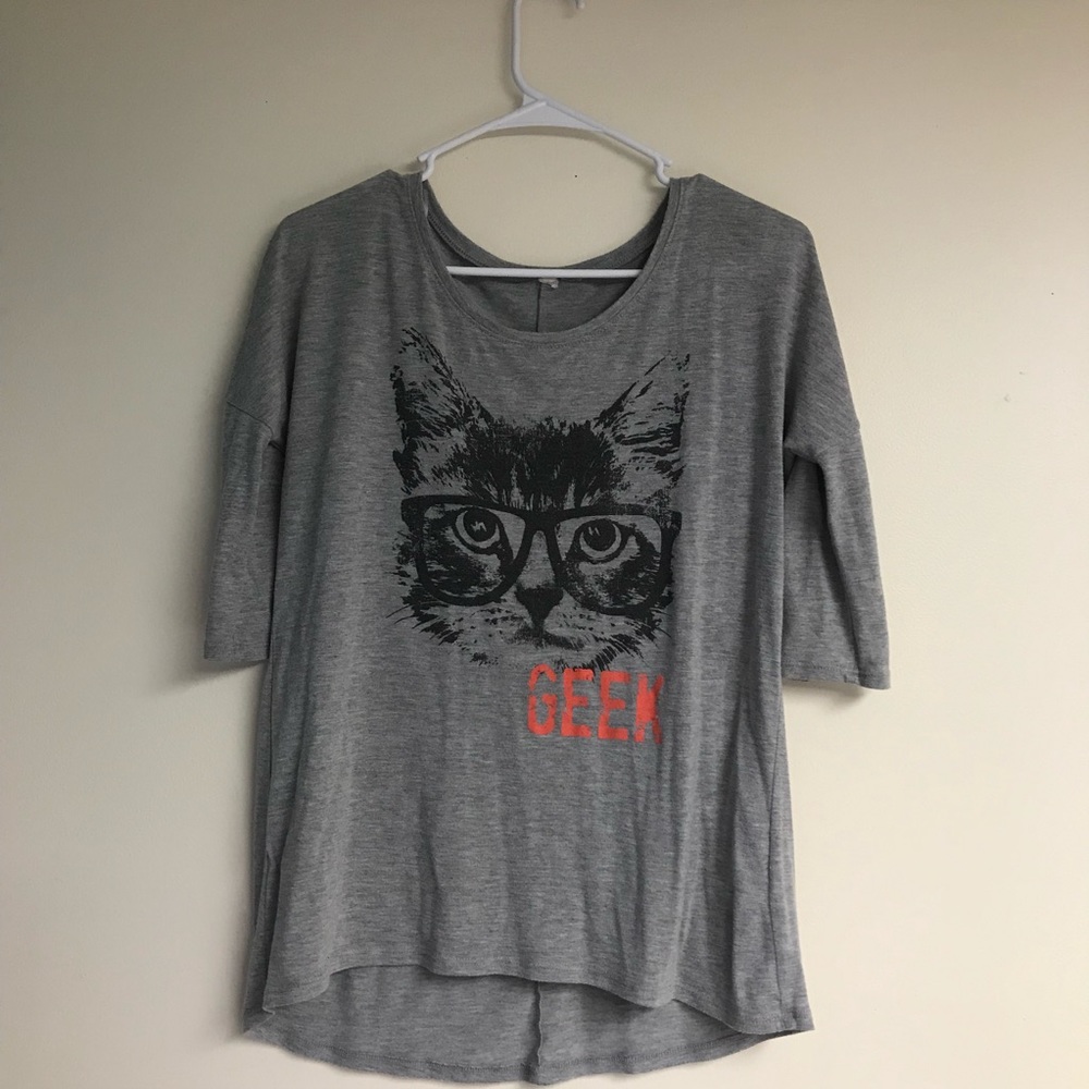 Geek Cat Graphic Top